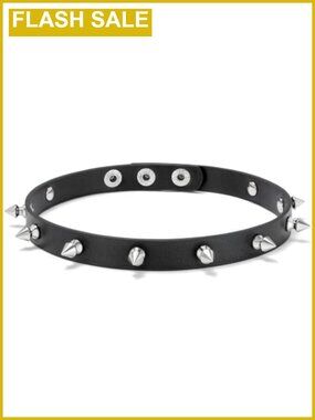 PU Leather Spiked Choker Adjustable Punk Goth Collar Necklace